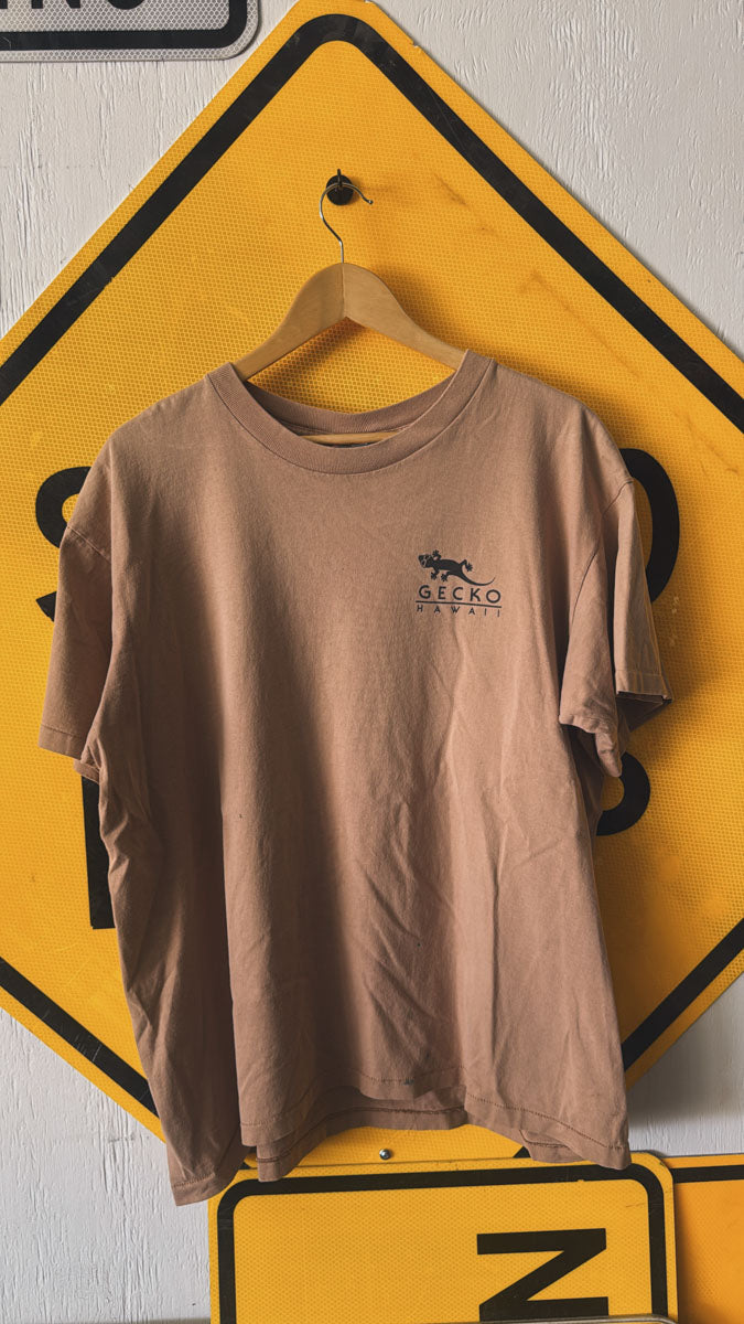 Gecko Hawaii Brown T-shirt Mens XL