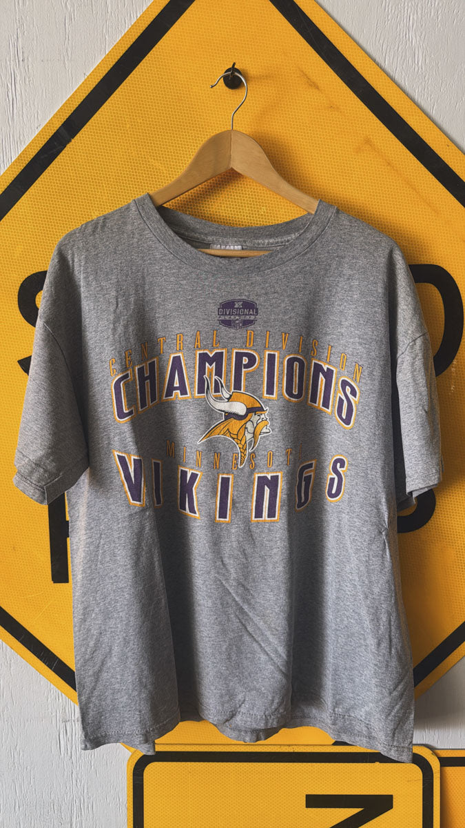 NFL Minnesota Vikings Champions Gray T-shirt Mens XL